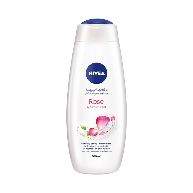 Nivea Nettoyant pour le corps à l'huile de rose et d'amande pour une peau lisse | 500 ml 