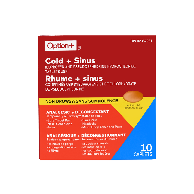 Option+ Cold & Sinus Non Drowsy | 10 Caplets