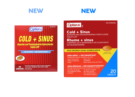 Option+ Cold + Sinus Relief | 20 Caplets