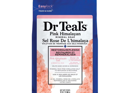Dr Teal's - Trempage minéral rose de l'Himalaya avec sel d'Epsom pur et huiles essentielles | 1360g 