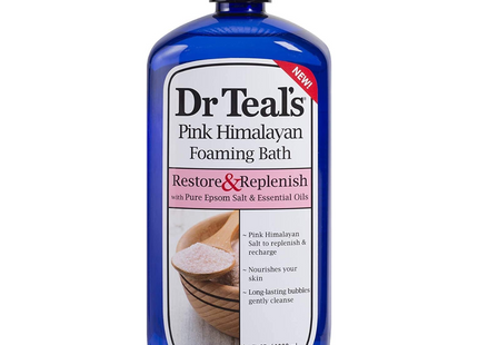 Dr Teal's - Restore & Replenish Pink Himalayan Foaming Bath with Pure Epsom Salt & Essential Oils | 1 L