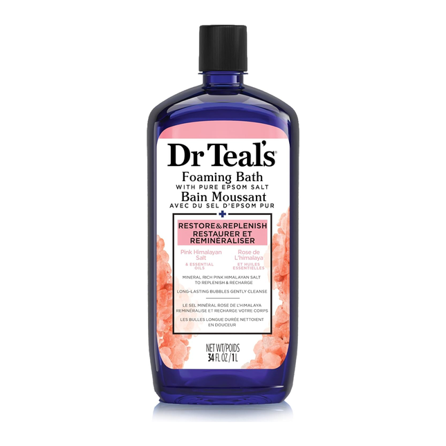 Dr Teal's - Restore & Replenish Pink Himalayan Foaming Bath with Pure Epsom Salt & Essential Oils | 1 L