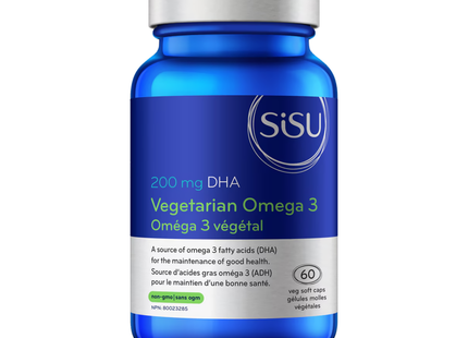 Sisu - Vegetarian Omega-3 - 200 mg DHA | 60 Vegetarian Soft Capsules*