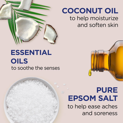 Dr Teal's - Bain moussant à l'huile de noix de coco avec sel d'Epsom pur | 1 litre