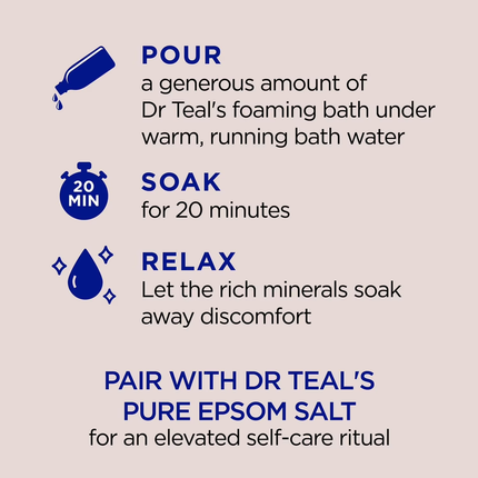 Dr Teal's - Bain moussant à l'huile de noix de coco avec sel d'Epsom pur | 1 litre