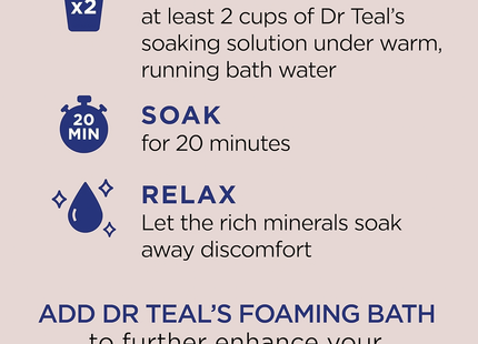 Dr Teal's - Solution de trempage pure au sel d'Epsom à l'huile de noix de coco pour nourrir et protéger la peau | 1,36kg