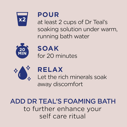 Dr Teal's - Solution de trempage pure au sel d'Epsom à l'huile de noix de coco pour nourrir et protéger la peau | 1,36kg