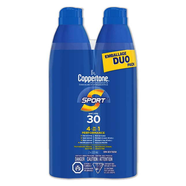 Coppertone - Sport Spray Sunscreen - SPF 30 | 2 x 222 mL