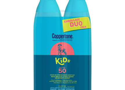 Coppertone - Écran solaire en spray pour enfants - SPF 50 | 2 x 222 ml