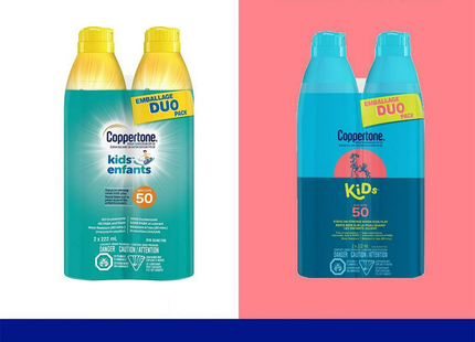 Coppertone - Écran solaire en spray pour enfants - SPF 50 | 2 x 222 ml