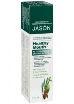 Jasön Healthy Mouth Pâte de défense active contre le tartre, huile d'arbre à thé et cannelle | 119g