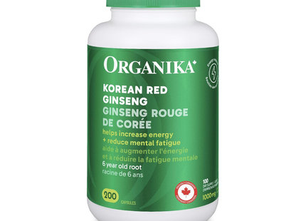 Organika - Korean Red Ginseng 500 mg | 200 Capsules