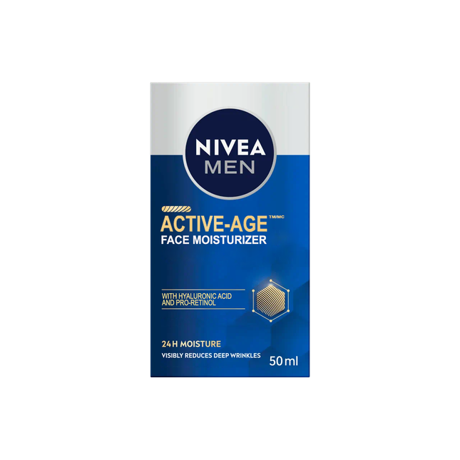 Nivea - Crème hydratante pour le visage Active-Age Men, hydratation 24 h | 50 ml