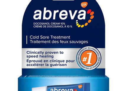 Abreva - Cold Sore Treatment Cream - Docosanol Cream 10% | 2 g