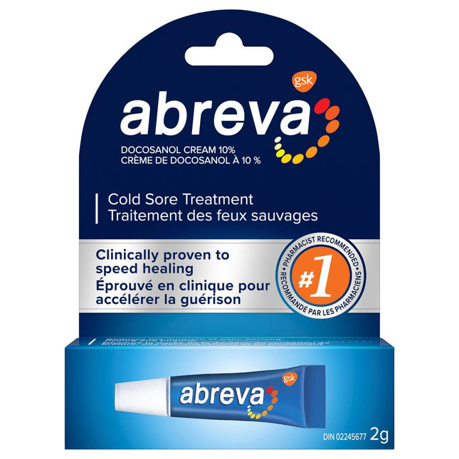 Abreva - Crème de traitement des boutons de fièvre - Crème Docosanol 10 % | 2g