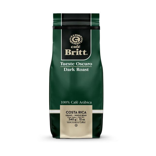 Cafe Britt - Dark Roast Costa Rican Whole Coffee Beans | 340 g