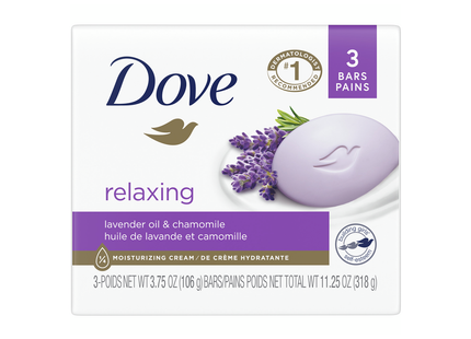 Dove - Barre hydratante relaxante à l'huile de lavande et à la camomille | 3 barres