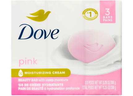 Dove - Pink Beauty Bar with Moisturizing Cream | 3 x 106 g
