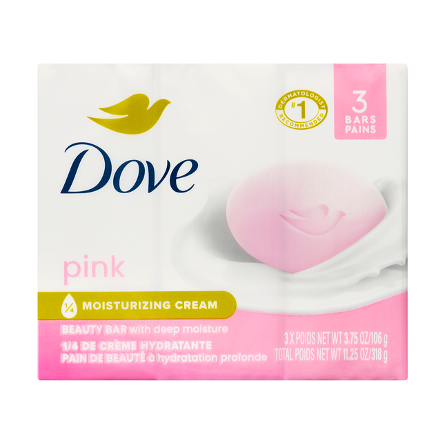 Dove - Pink Beauty Bar with Moisturizing Cream | 3 x 106 g