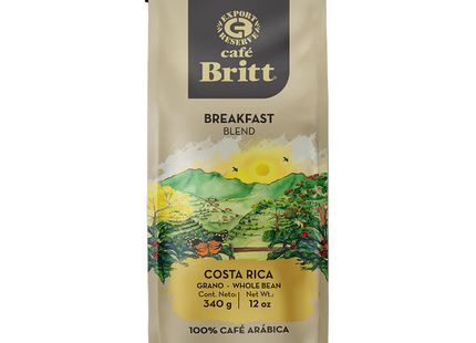 Café Britt - Mélange pour petit-déjeuner Grains de café entiers du Costa Rica | 340 g