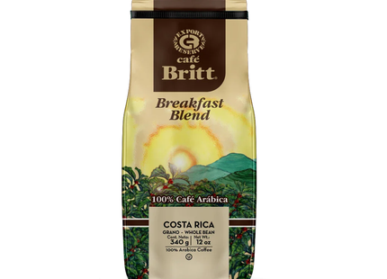 Cafe Britt - Breakfast Blend Costa Rican Whole Coffee Beans | 340 g