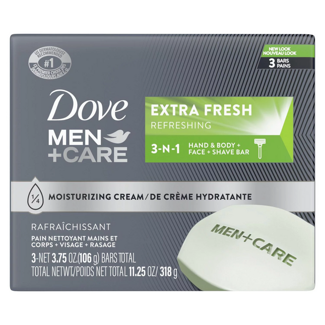 Dove - Men+Care Extra Fresh Body & Face Bar | 3 x 106 g