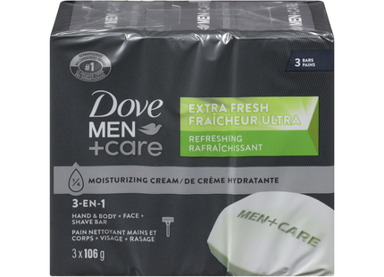 Dove - Barre extra fraîche pour le corps et le visage Men+Care | 3x106g