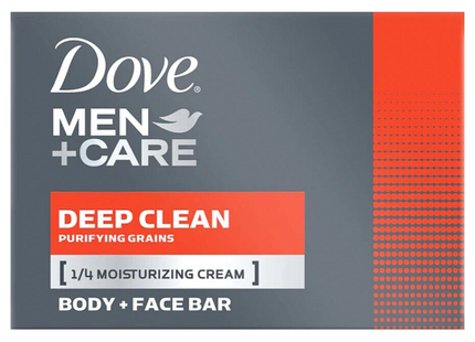 Dove - Men+Care Deep Clean Purifying Grains Body + Face Bar | 3 x 106 g Soap Bars
