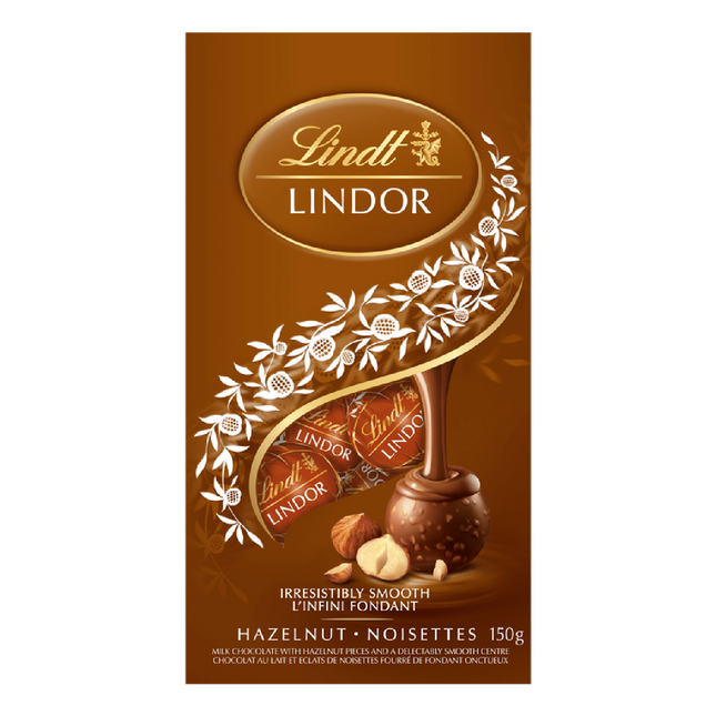 Lindt - Lindor Chocolat aux noisettes irrésistiblement onctueux | 150g