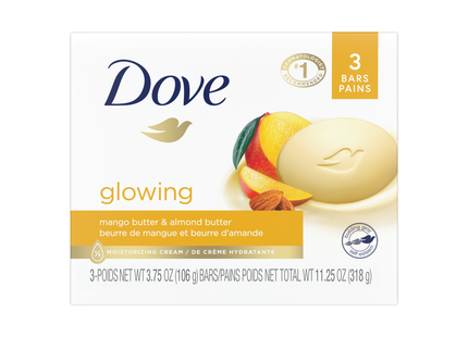 Dove - Glowing Mango Butter & Almond Butter Moisturizing Cream Bar | 3 Bars