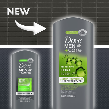 Dove - Nettoyant rafraîchissant pour le visage et le corps Men+Care - Extra frais | 400 ml