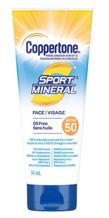Coppertone - Sport - Mineral Sunscreen Lotion - for the Face - SPF 50 | 74 mL