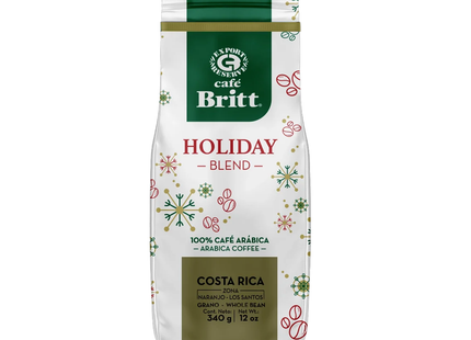 Café Britt - Costa Rican Holiday Blend, 100% Café Arabica - Whole Bean | 340 g