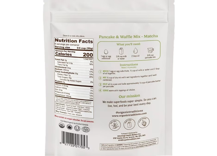 Organic Traditions - Pancake And Waffle Mix, Matcha | 300 g