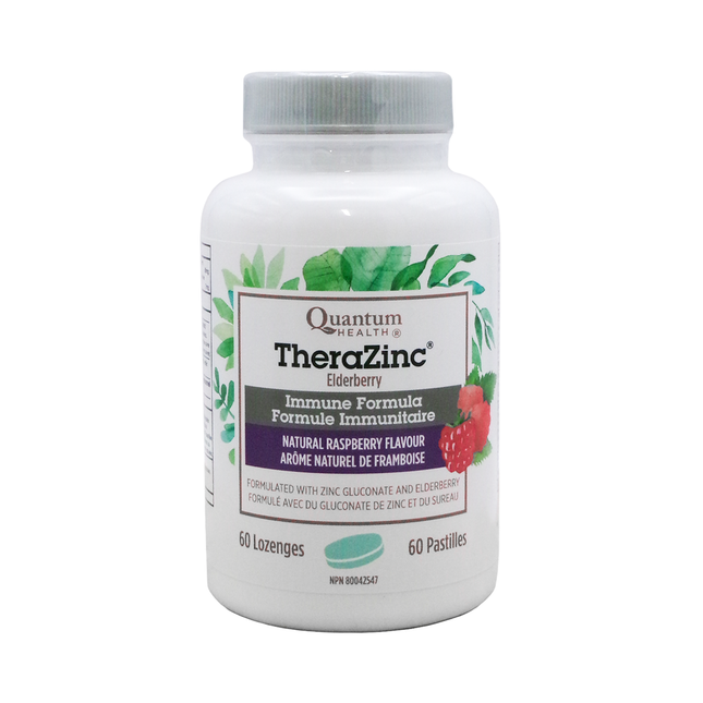Quantum Health - TheraZinc Sureau Formule Immunitaire - Framboise | 60 pastilles