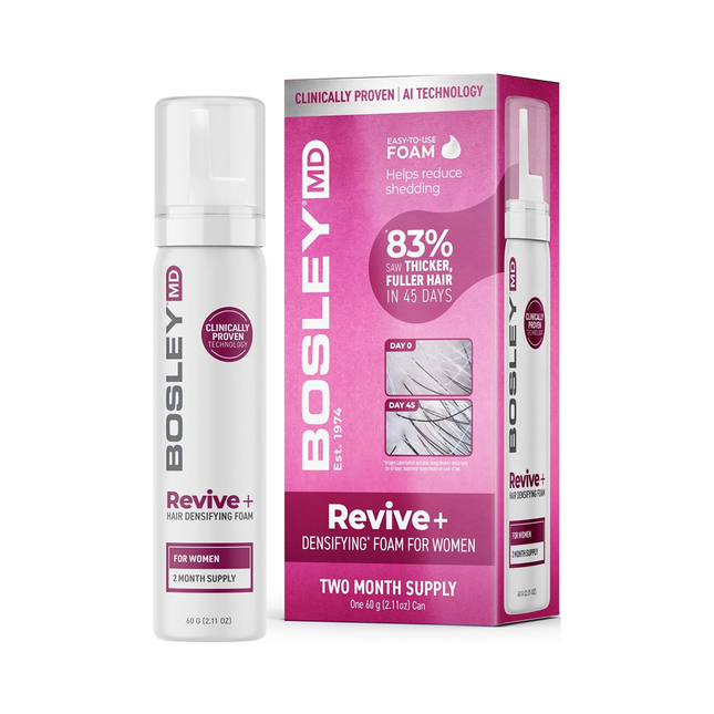 Bosley - Revive+ Mousse densifiante pour femmes | 2 mois d'approvisionnement - 60 g