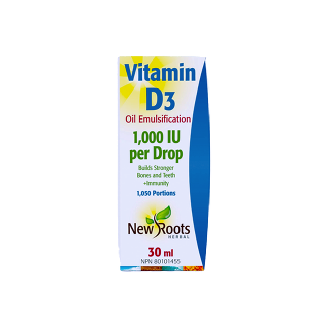 New Roots - Vitamine D3 1 000 UI par goutte | 30 ml* 