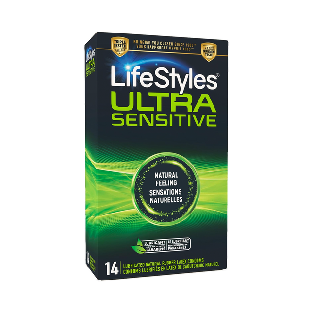 LifeStyles - Ultra Sensitive Lubricated Natural Rubber Latex | 14 or 36 Condoms