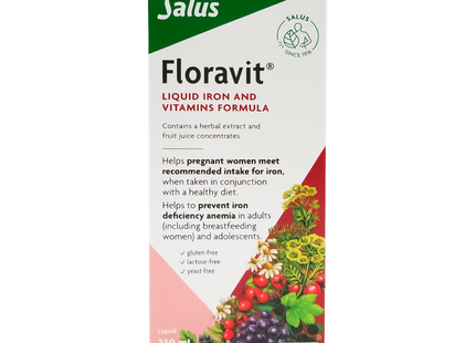 Salus - Floravit Yeast-Free & Gluten-Free Liquid Iron Formula with Vitamins | 250 mL
