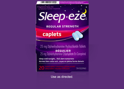 Caplets Sleep Eze à force régulière | 20 caplets enrobés