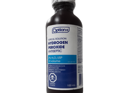 Option+ Solution topique antiseptique au peroxyde d'hydrogène | 100 ml