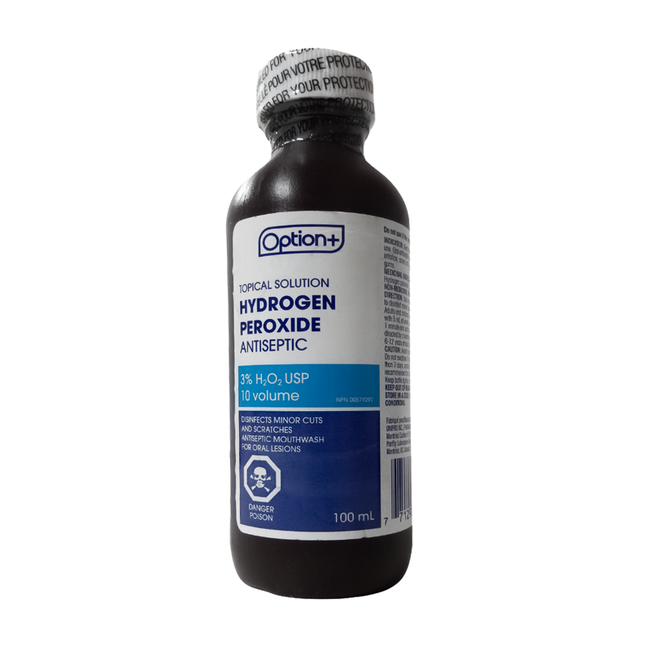 Option+ Solution topique antiseptique au peroxyde d'hydrogène | 100 ml