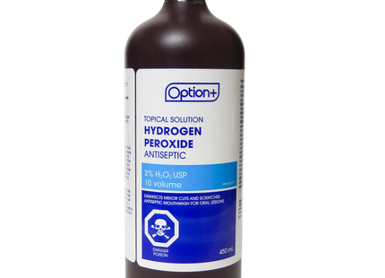 Option+ Topical Solution Hydrogen Peroxide Antiseptic | 450 mL