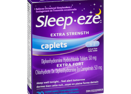 Sleep-Eze - Comprimés extra-forts pour le sommeil nocturne | 20 Caplets enrobés