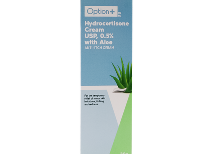 Option+ Hydrocortisone Cream USP, 0.5% with Aloe | 30 g