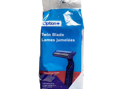 Option+ Twin Blade Razors with Lubricating Strip For Men | 12 Razors