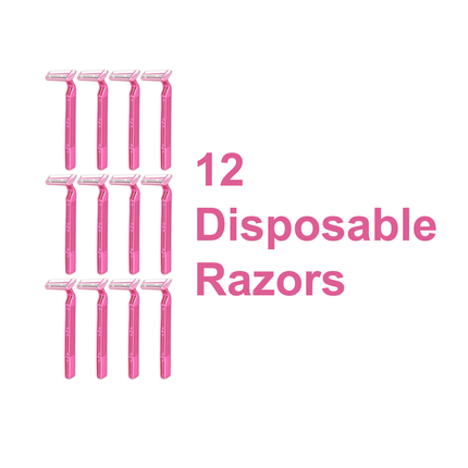 Rasoirs à double lame Option+ avec bande lubrifiante pour femmes | 12 rasoirs