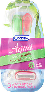 Option+ Aqua Disposable Razors | 3 Count
