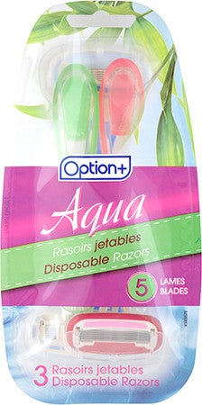 Option+ Aqua Disposable Razors | 3 Count
