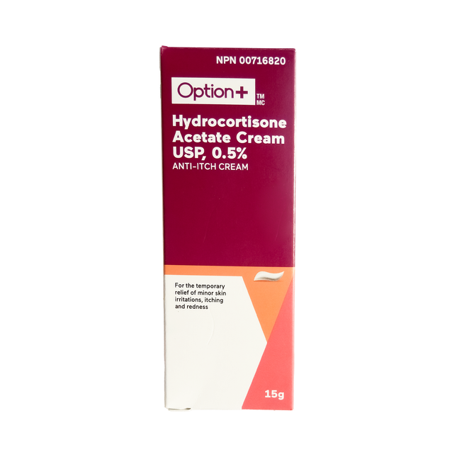 Option+ Crème d'acétate d'hydrocortisone 0,5 % | 15g